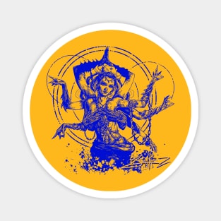 Kali Goddess Blue Ink Transparent Magnet